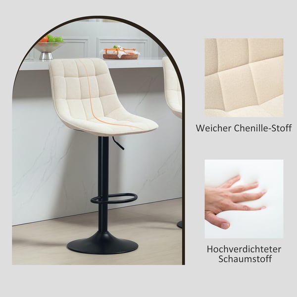 Barstol, 47x53x96-117 cm, Beige