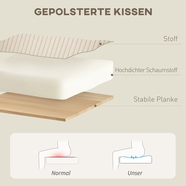 Lænestol med skammel, 74x85x104 cm, Beige
