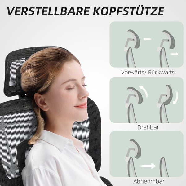 Kontorsstol, 66x64x114-122 cm, Svart