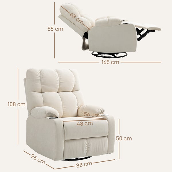 Lænestol med vippefunktion, 88x96x108 cm, beige