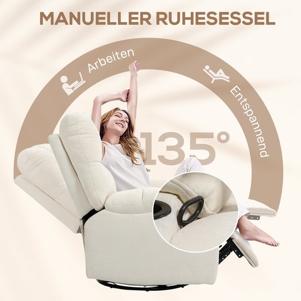 Lænestol med vippefunktion, 88x96x108 cm, beige