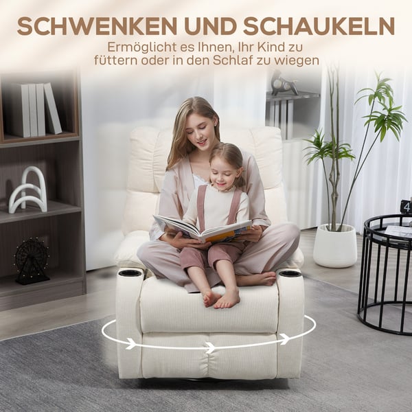 Lænestol med vippefunktion, 88x96x108 cm, beige