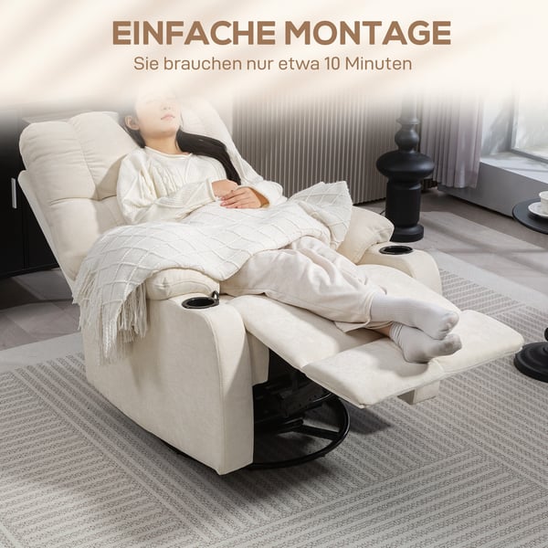 Lænestol med vippefunktion, 88x96x108 cm, beige