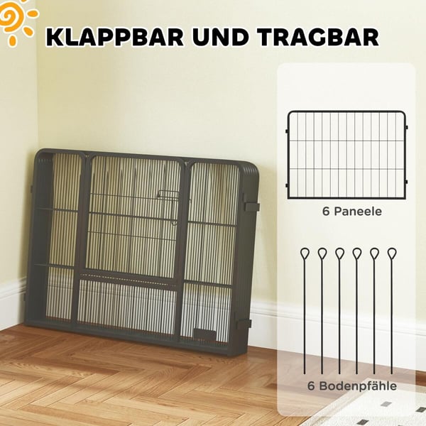 Hvalpegård, 160x80x60 cm, Sort