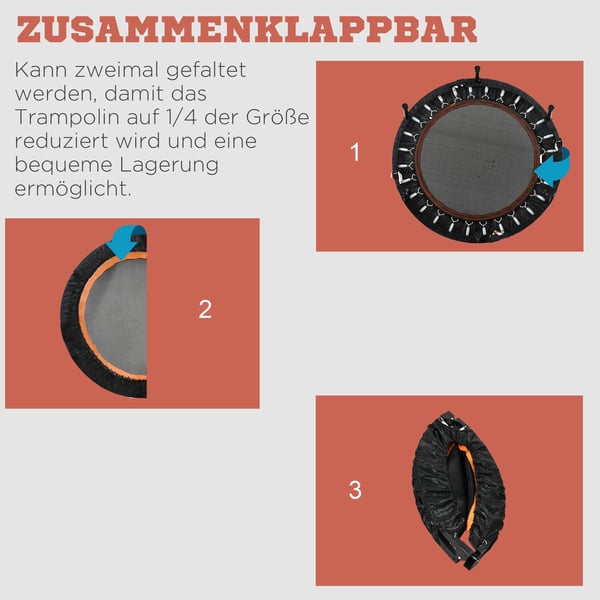 Kuntotrampoliini, 102 cm, Musta