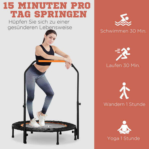 Kuntotrampoliini, 102 cm, Musta