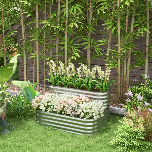 Planteholder, 118x45x30 cm, sølv