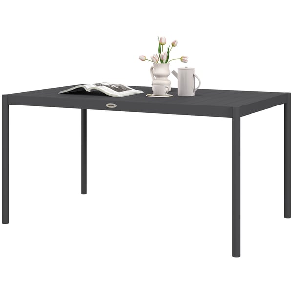 Trädgårdsbord för matplats, 145x90x74 cm, Mörkgrå