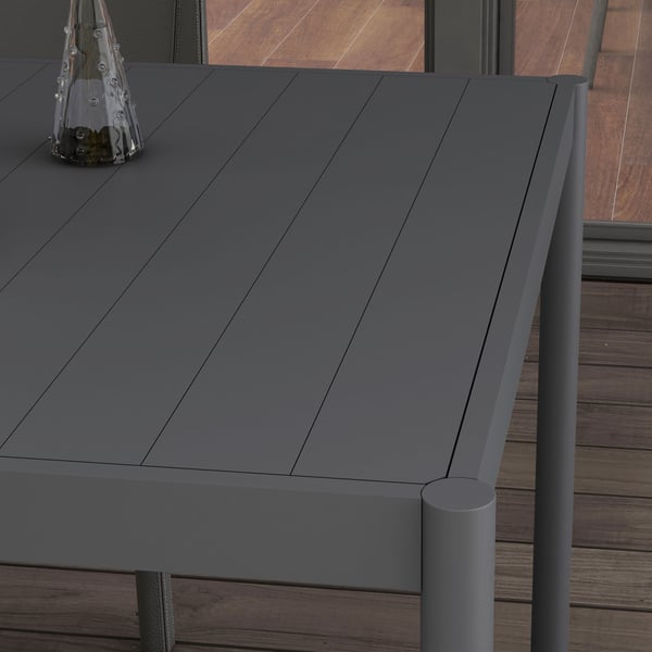 Trädgårdsbord för matplats, 145x90x74 cm, Mörkgrå