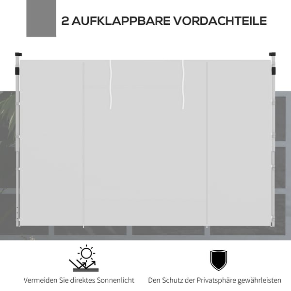 Gazebo Sidepaneler, 295x195 cm, Hvid