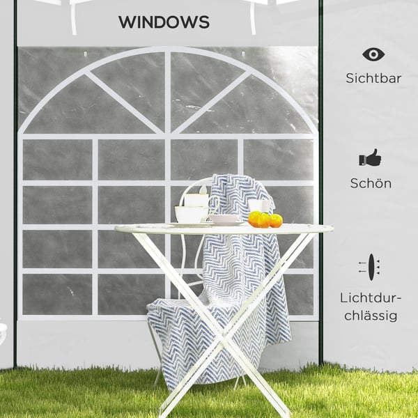 Gazebo Sidepaneler, 295x195 cm, Hvid