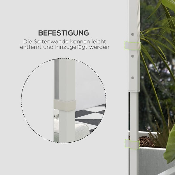 Gazebo Sidepaneler, 295x195 cm, Hvid
