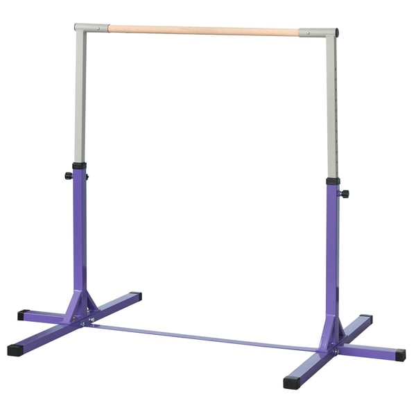 Gymnastik vandret stang, 194x121x92-150 cm, lilla