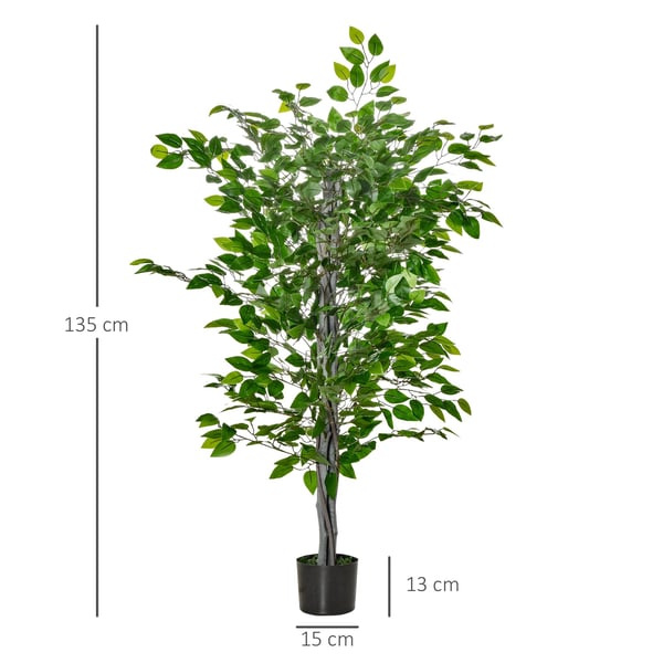Kunstig Ficus-træ, 135 cm, Grøn
