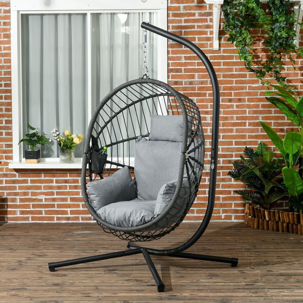 Hængestol, 120x106x188 cm, Grå