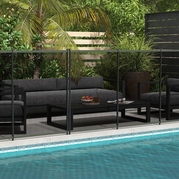 Poolstaket, 365x126 cm, Svart