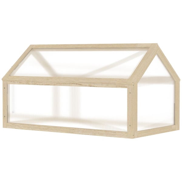 Mini Drivhus, 90x52x49,5 cm, Naturligt Træ