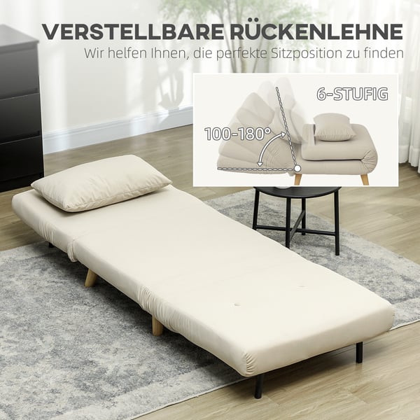 Sovesofa, 72x190x25 cm, Beige