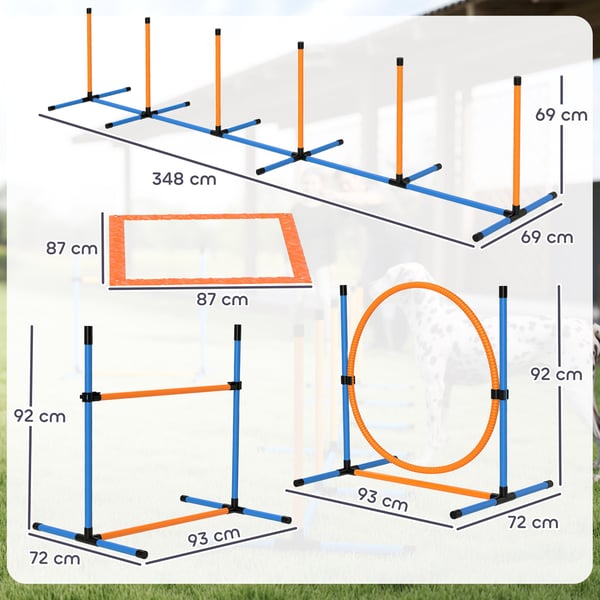 Agility Set, 348x93x92 cm, Blå och Orange