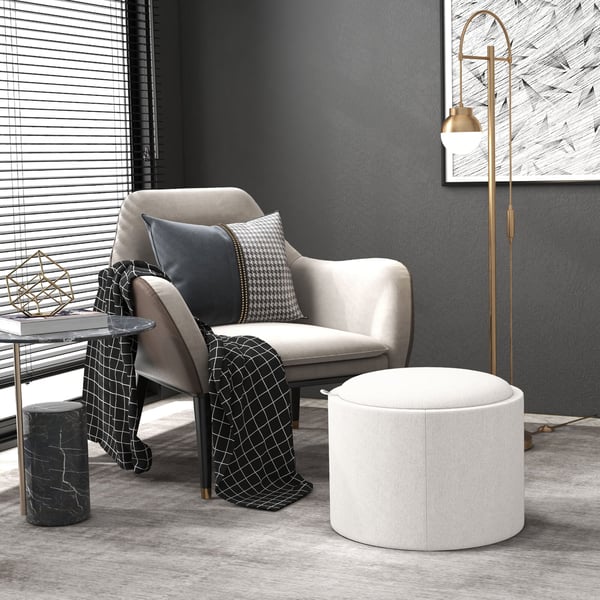 Fodskammel, 56x56x42 cm, Creme