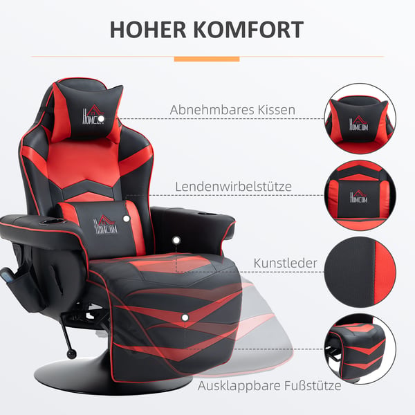 Gamingstol, 79,5x135x103 cm, Röd