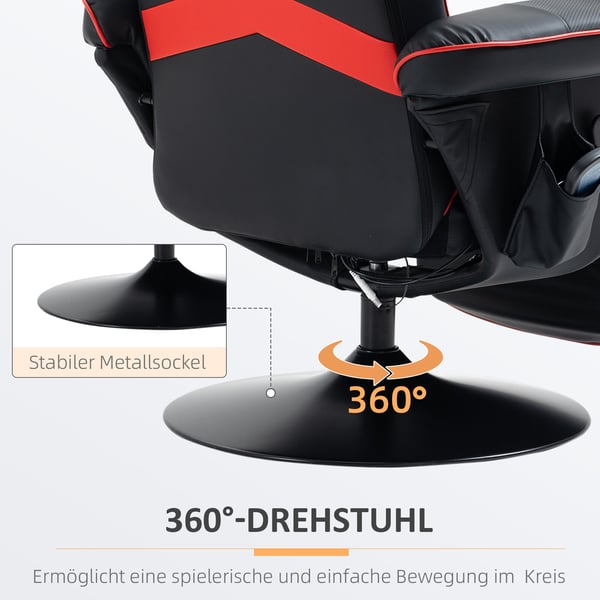 Gamingstol, 79,5x135x103 cm, Röd