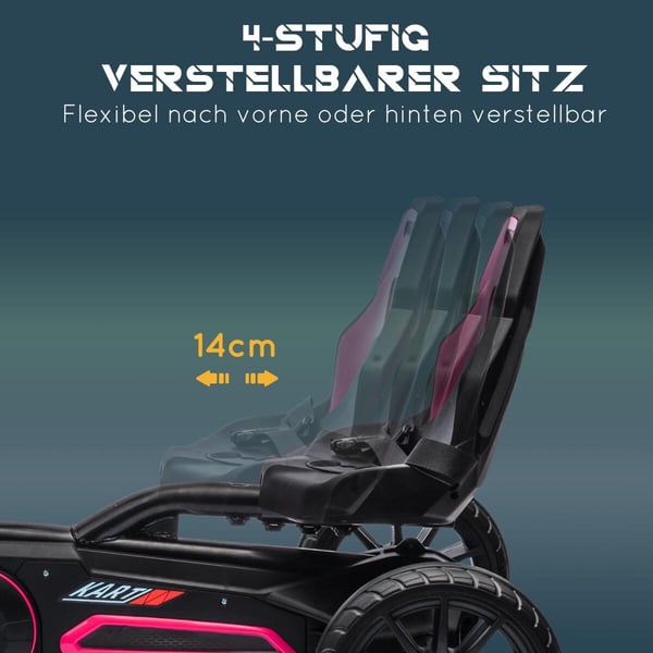 Pedal Go-Kart, 100x58x58,5 cm, Lyserød