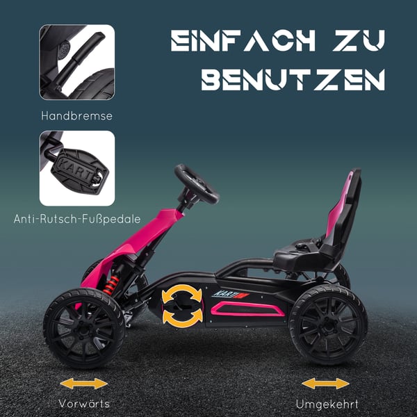 Pedal Go-Kart, 100x58x58,5 cm, Lyserød