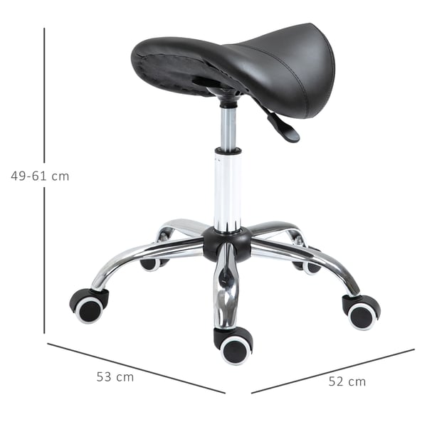 Sadelpall, 52x53x49-61 cm, Sort