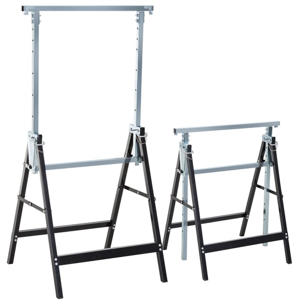 Stilladsbuk, 68x58x80-130 cm, Sort