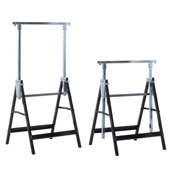 Stilladsbuk, 68x58x80-130 cm, Sort