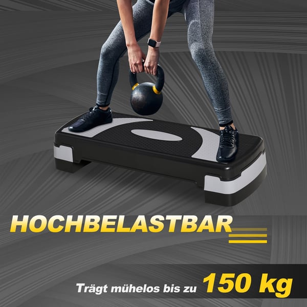 Aerobinen steppi, 80x31x20 cm, musta harmaa