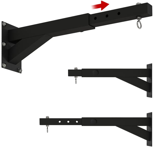 Väggfäste för boxsäck, 45-65x12x20 cm, Svart