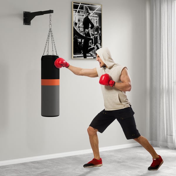 Väggfäste för boxsäck, 45-65x12x20 cm, Svart