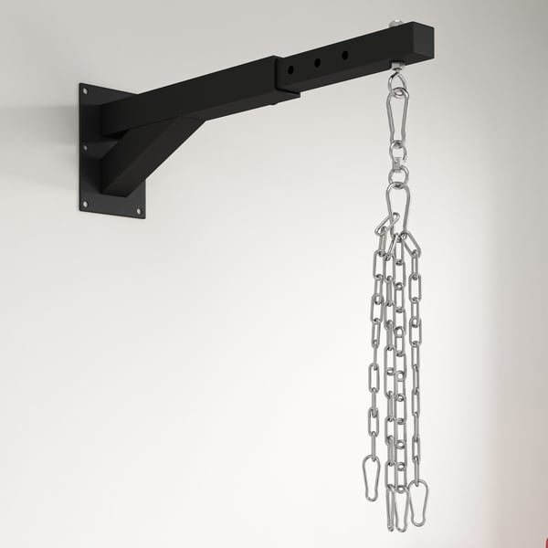 Väggfäste för boxsäck, 45-65x12x20 cm, Svart