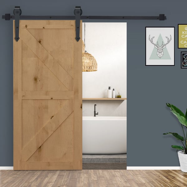 Skjutdörrsbeslag Set, 200x4 cm, Svart