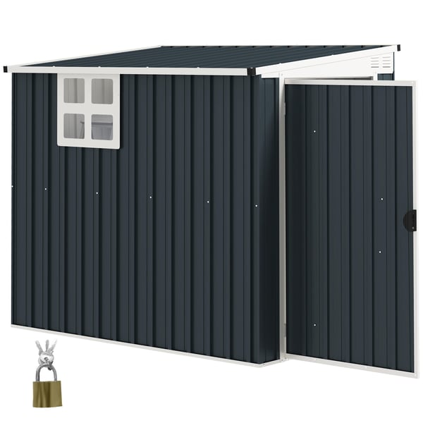 Metal havehus, 128x193x181 cm, mørkegrå