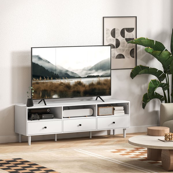 TV-bänk, 140x34x45 cm, Vit