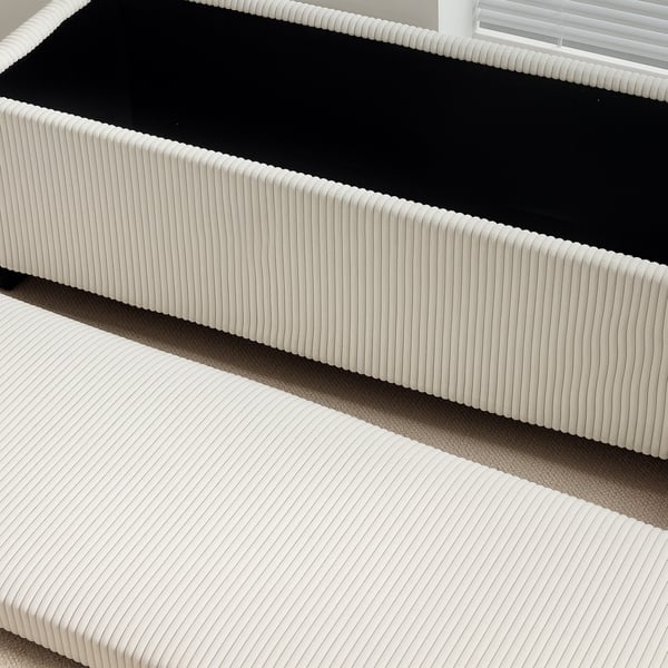 Opbevaringsbænk, 112x42x40 cm, Beige