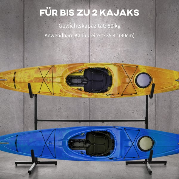 Kajakholder, 240x72,5x157 cm, Sort