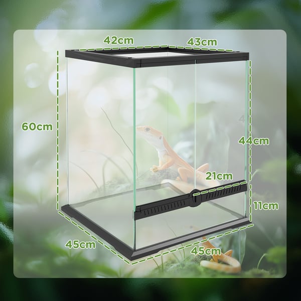 Terrarium, 45x45x60 cm, Musta
