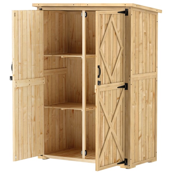 Haveskab, 116,5x57x167 cm, Naturligt Træ
