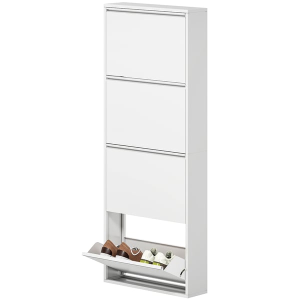 Kenkäkaappi, 55x15x139,5 cm, Valkoinen Kenkäkaappi, 55x15x139,5 cm, Valkoinen