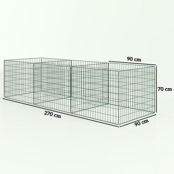 Kompostbehållare, 270x90x70 cm, Grön