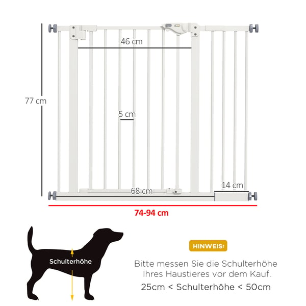 Hundgrind, 74-80x87-94 cm, Vit