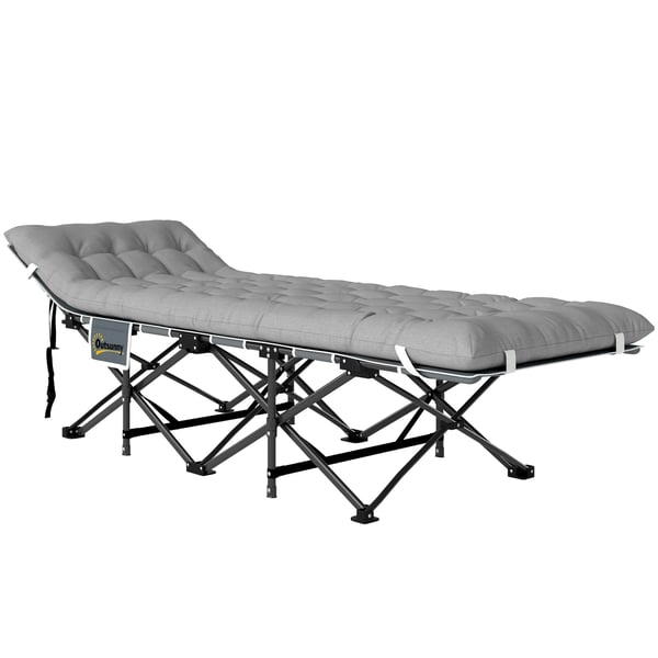 Sammenklappelig Camping Seng, 190x65x37 cm, Lys Grå