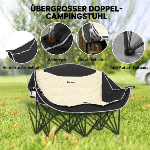 Campingstol, 134x50x92 cm, Khaki