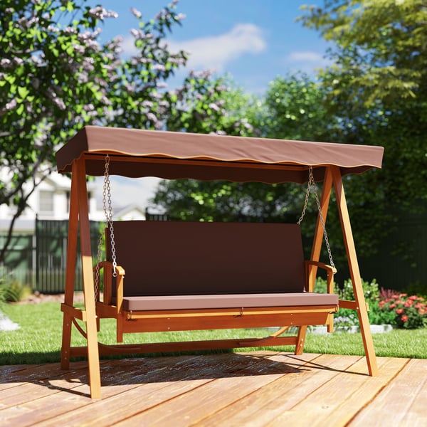 Verandagynge, 236x130x181 cm, Brun