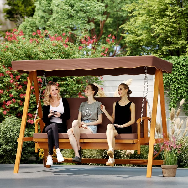 Verandagynge, 236x130x181 cm, Brun