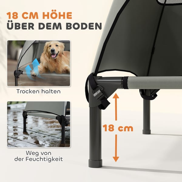 Udendørs Hundeseng, 106x76x99 cm, Lysegrå